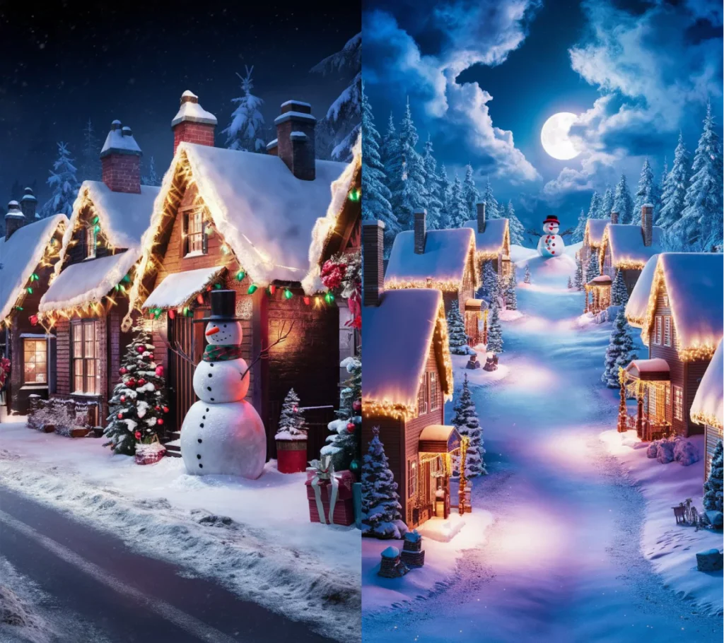 Snow-Covered Town