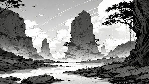 Natural Landscape Ink Rhythm