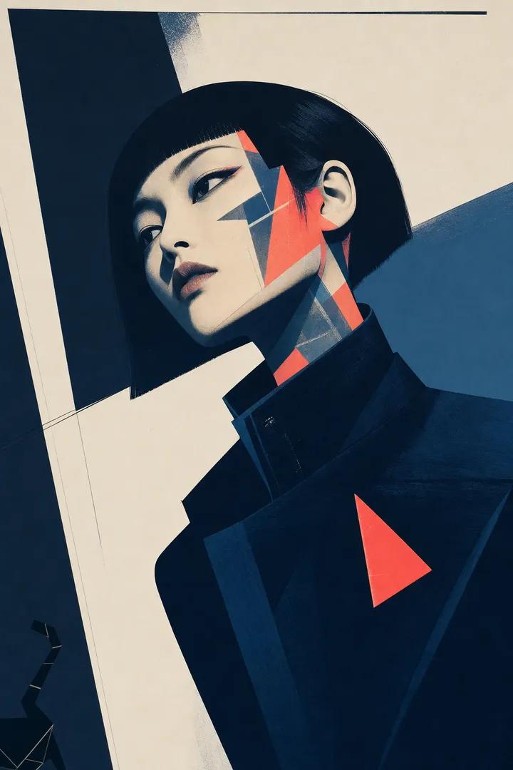 A striking piece of hard-edge modern art on matte archiva...