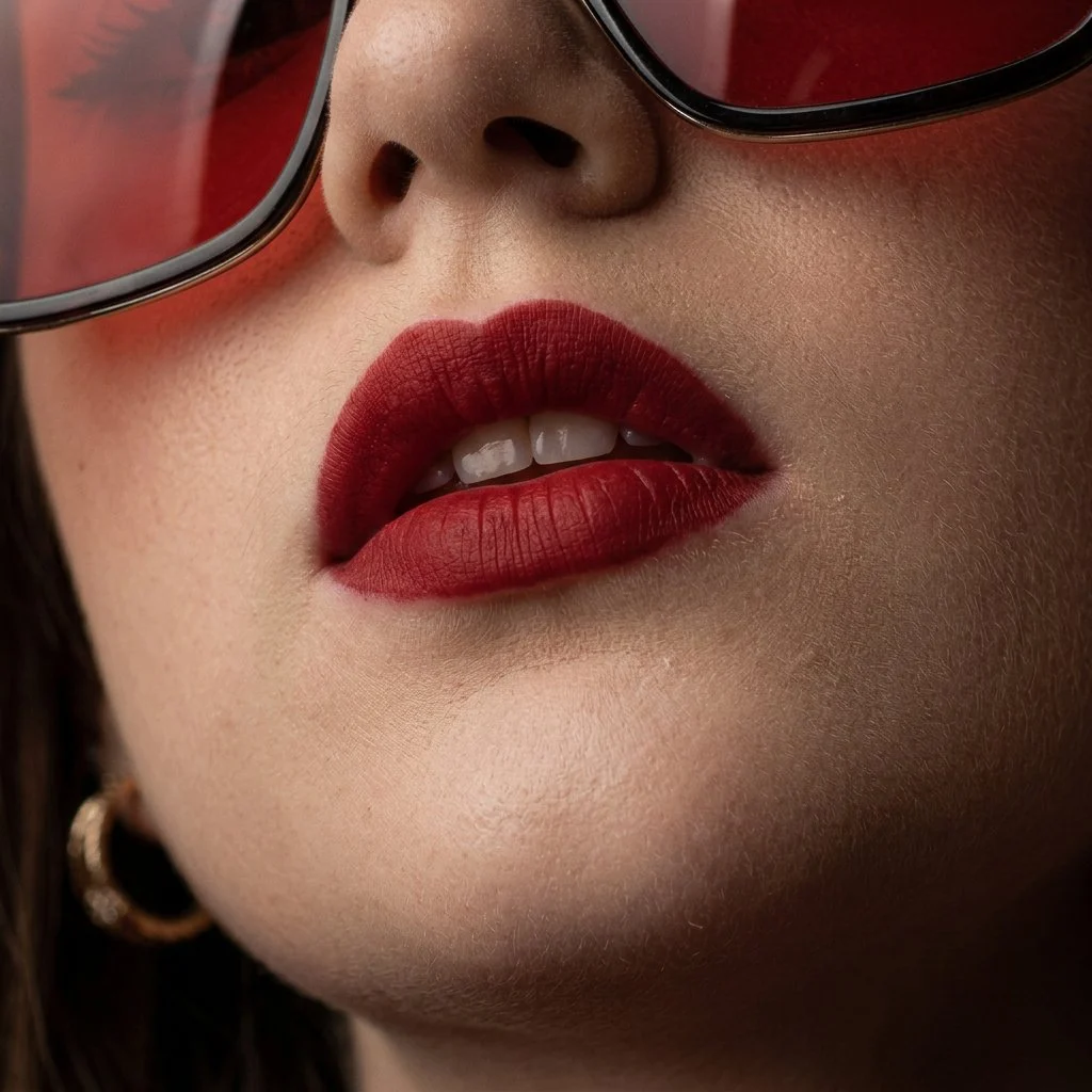 High-fashion beauty portrait of young woman with sleek ce...