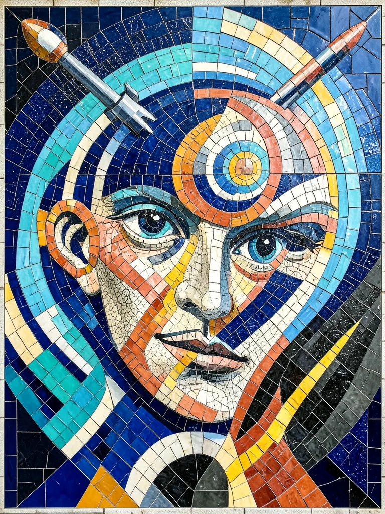 Transform the image into a monumental handcrafted ceramic...
